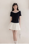 lace point navy tops SI1184