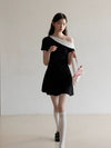 dot one shoulder one-piece SI1160