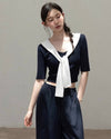 sailor mood navy tops SI1176