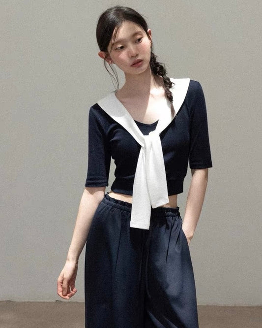 sailor mood navy tops SI1176