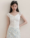 lace shoulder point tops SI1153