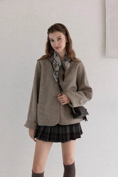 check pleats line skirt SI1032