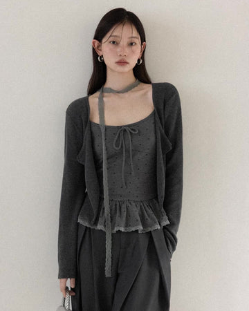 【pre oder】dot point ribbon mood tops SI1205