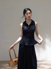 navy stylish tops & pants SI1187