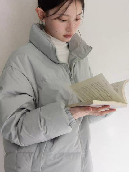 gray blue simple down jacket SI1038