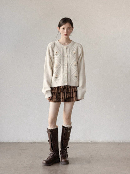 flower point Knit tops SI1043