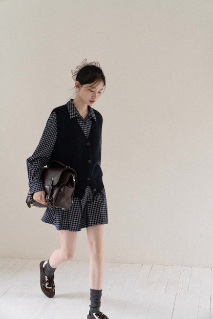 check blue one-piece SI1036