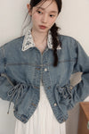 mood curler ribbon denim jacket  SI1074