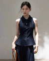 navy stylish tops & pants SI1187