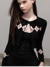 argyle black style tops & skirt SI1226
