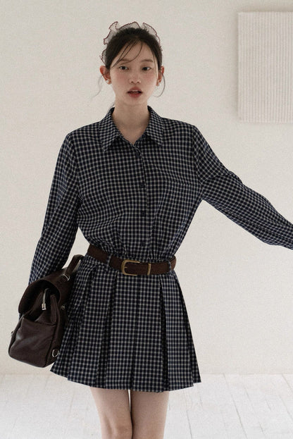 check blue one-piece SI1036