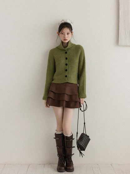 brown frill skirt SI1042