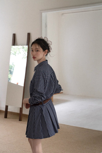 check blue one-piece SI1036