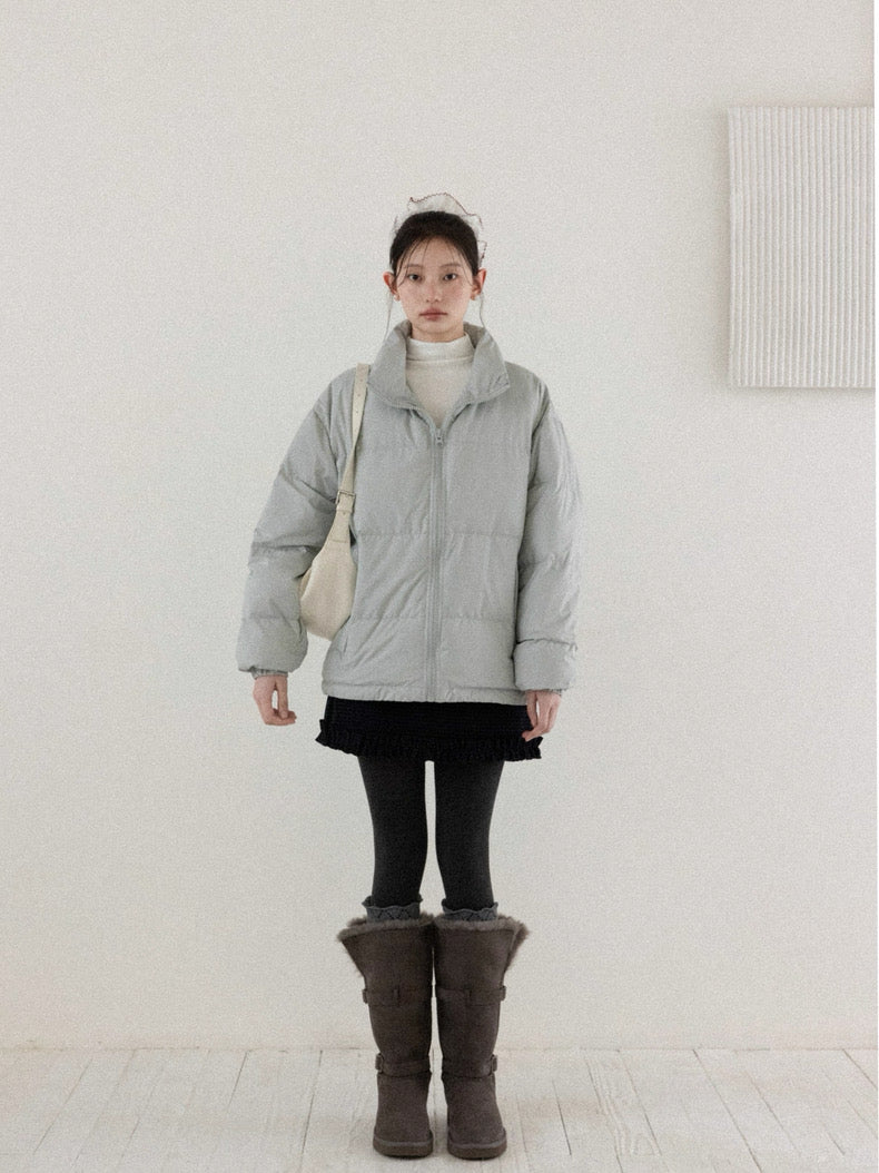 gray blue simple down jacket SI1038