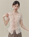 pink baby ribbon tops SI1195