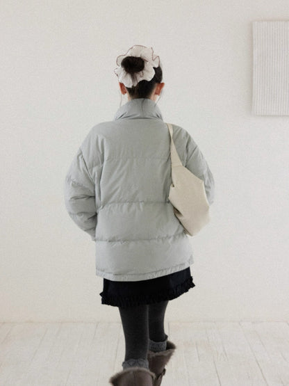 gray blue simple down jacket SI1038