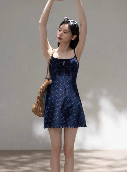 navy dot mood one-piece SI1188