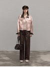 leather pink  jacket SI1220