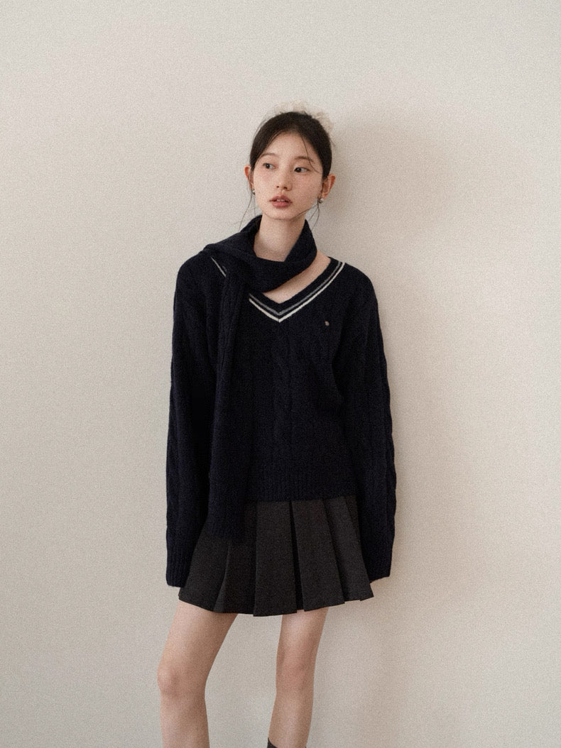 muffler v cut Knit SI1050