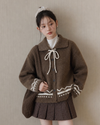 brown ribbon point pattern Knit SI1249