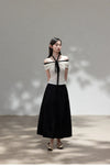 girly shoulder ribbon tops SI1193