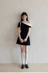 dot one shoulder one-piece SI1160