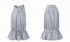 check casual frill tops SI1186