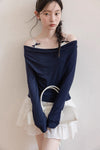 navy fit ribbon tops SI1072