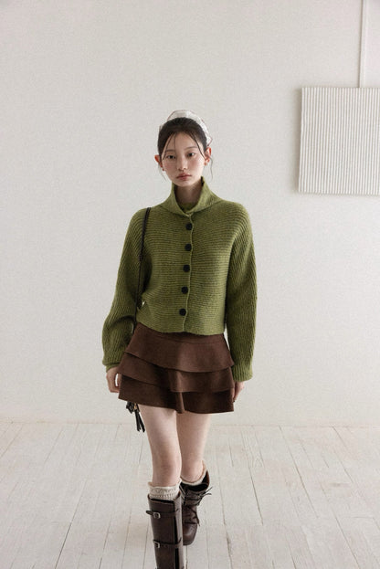 brown frill skirt SI1042