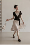brown point tops & skirt SI1198