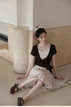 brown point tops & skirt SI1198