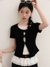 ribbon design lace tops SI1157