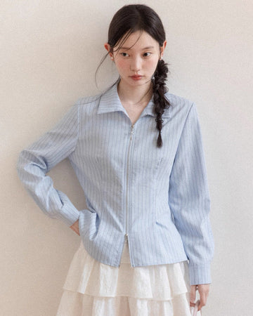 blue double zip tops SI1077