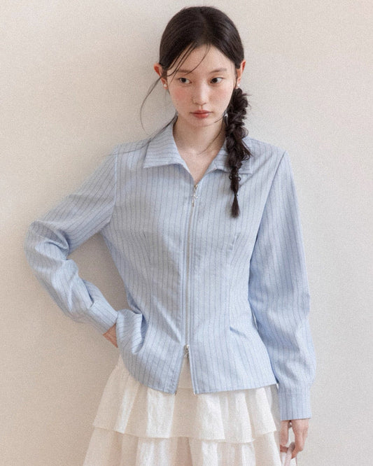 blue double zip tops SI1077