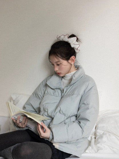 gray blue simple down jacket SI1038