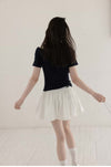 lace point navy tops SI1184