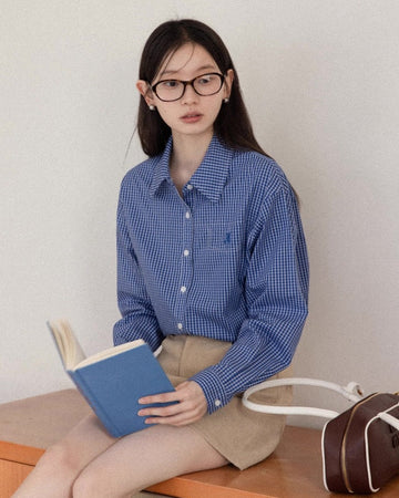 check blue casual shirt SI1096