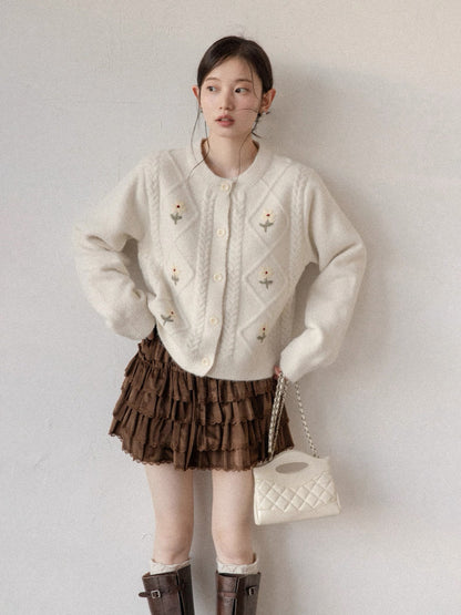 flower point Knit tops SI1043