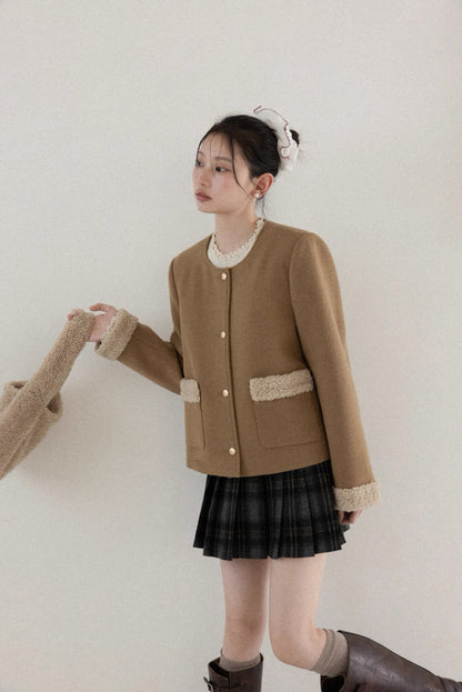 check pleats line skirt SI1032