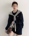 【pre oder】navy mood casual tops & skirt SI1202