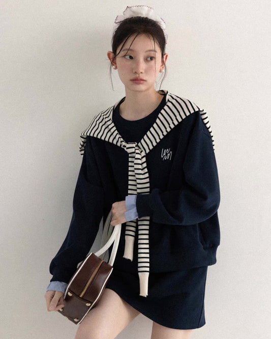 【pre oder】navy mood casual tops & skirt SI1202