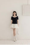 lace point navy tops SI1184