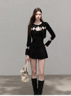 argyle black style tops & skirt SI1226