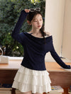 navy fit ribbon tops SI1072