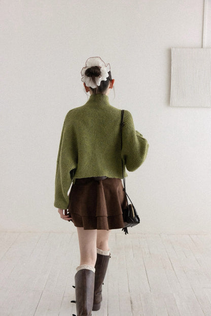 brown frill skirt SI1042