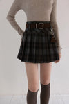 check pleats line skirt SI1032