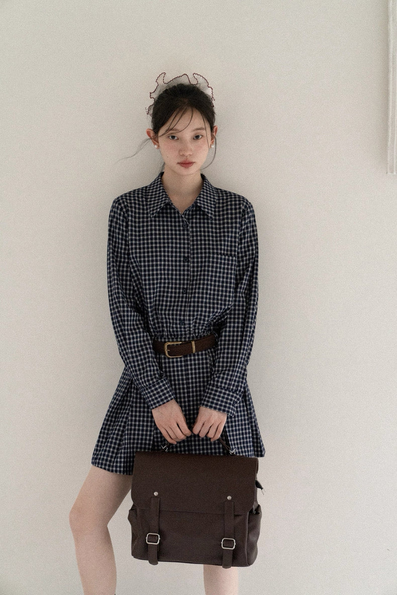 check blue one-piece SI1036