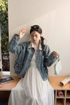 mood curler ribbon denim jacket  SI1074