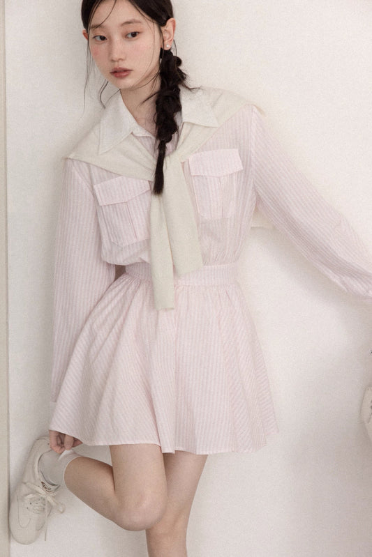 girly pink shirt one-piece SI1076
