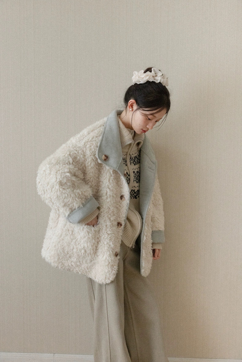 【Restock】reversible blue mood coat SI1047